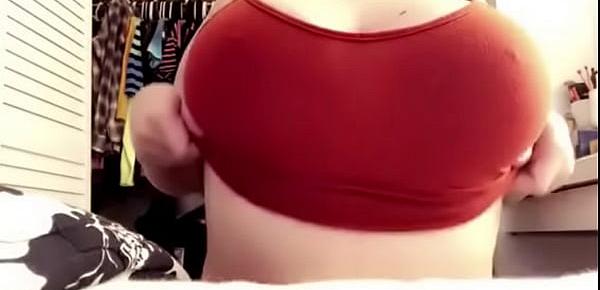  drop beatiful tits in red